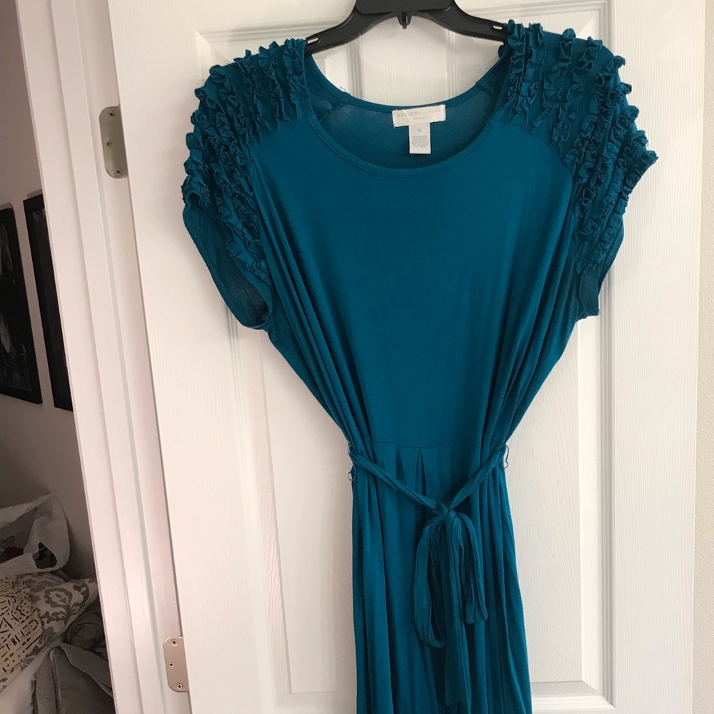 2x teal dress